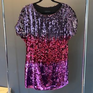 Ombré sequined cocktail dress. Shades of purple. Size large.